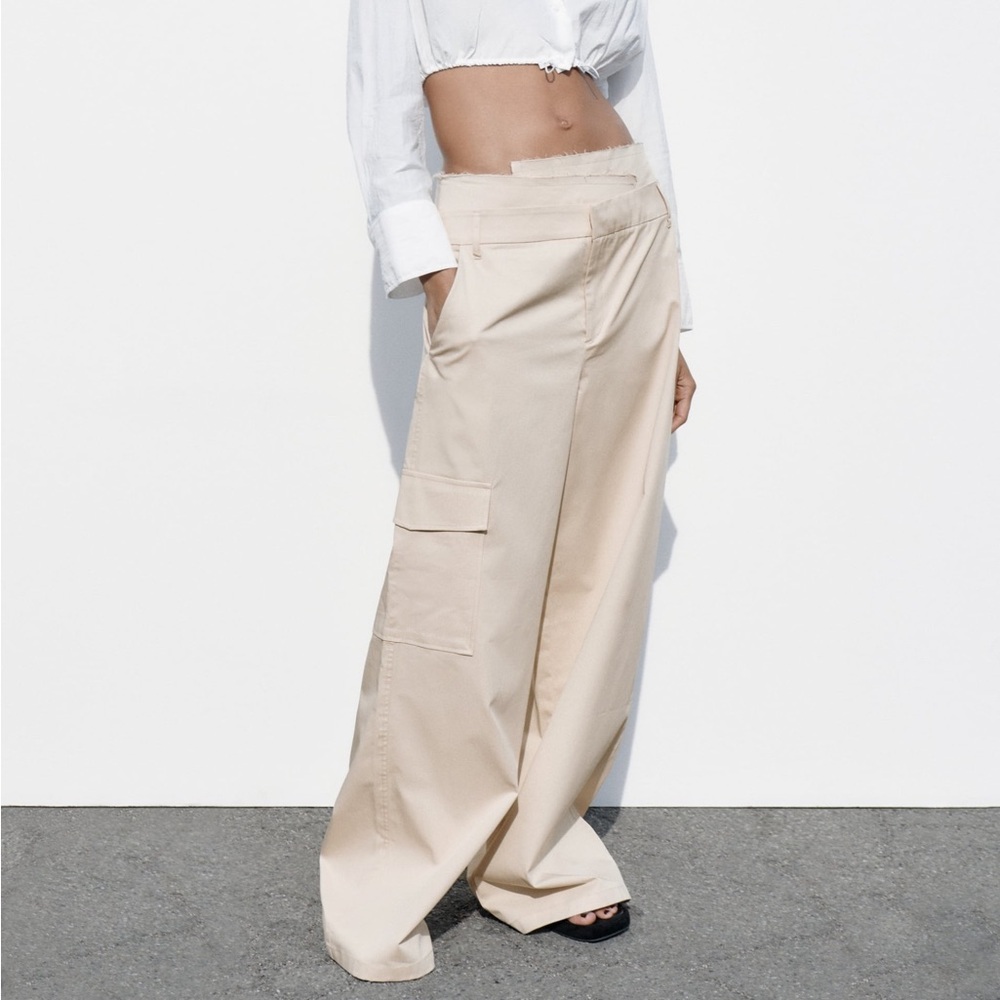🧄 NWT Zara Belted Garbardine Pants 🧄